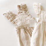 Linen Flutter Sleeve Jumpsuit - Petal