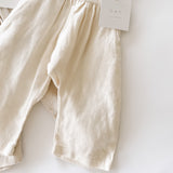 Linen Flutter Sleeve Jumpsuit - Vanilla