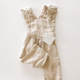 Linen Flutter Sleeve Jumpsuit - Petal