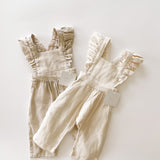 Linen Flutter Sleeve Jumpsuit - Petal