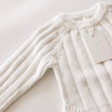 Wide Ribbed Knit Onesie ‘Dove’