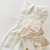 Linen Flutter Sleeve Jumpsuit - Ivory