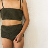 High Waisted Bikini Bottoms - Olive