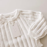 Wide Ribbed Knit Onesie ‘Dove’