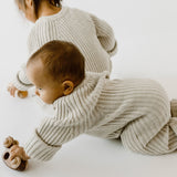 ‘Gray Marle‘ Ribbed Knit Playsuit