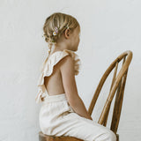 Linen Flutter Sleeve Jumpsuit - Vanilla