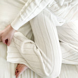 Women’s Wide Ribbed Knit Pant ‘Dove’