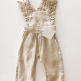 Linen Flutter Sleeve Jumpsuit - Petal