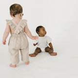 Linen Flutter Sleeve Jumpsuit - Petal