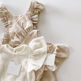 Linen Flutter Sleeve Jumpsuit - Petal