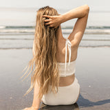 Women’s High Waisted Smocked Bikini Bottoms - Coconut