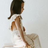 Linen Flutter Sleeve Jumpsuit - Vanilla