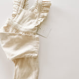 Linen Flutter Sleeve Jumpsuit - Vanilla
