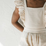 Linen Flutter Sleeve Jumpsuit - Vanilla