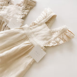Linen Flutter Sleeve Jumpsuit - Vanilla