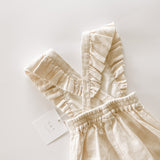 Linen Flutter Sleeve Jumpsuit - Vanilla