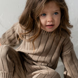 Children’s Wide Ribbed Knit Sweater ‘Oak’