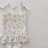 Smocked Bathing Suit - Blueberry