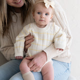 ‘Yellow Stripe’ Ribbed Knit Onesie