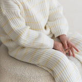 ‘Yellow Stripe’ Ribbed Knit Pant