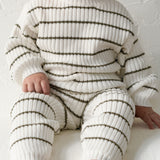 Children’s ‘Deep Green Stripe’ Ribbed Knit Pant