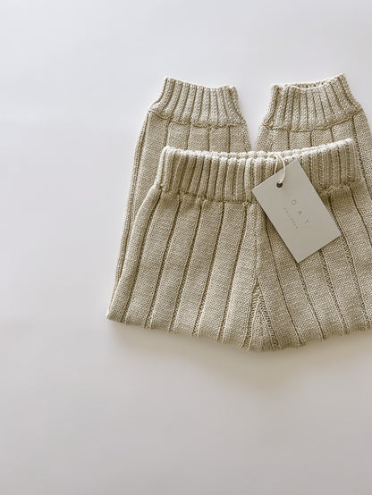 Children’s Wide Ribbed Knit Pant ‘Biscotti’