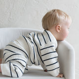 ‘Navy Stripe’ Ribbed Knit Pant