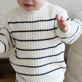‘Navy Stripe’ Ribbed Knit Sweater