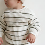 Children’s ‘Deep Green Stripe’ Ribbed Knit Sweater