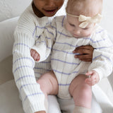 ‘Lilac Stripe’ Ribbed Knit Onesie