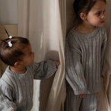 Children’s Wide Ribbed Knit Sweater ‘Rain Gray’