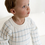 ‘Sky Blue Stripe’ Ribbed Knit Onesie