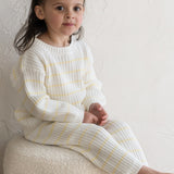 ‘Yellow Stripe’ Ribbed Knit Pant