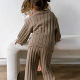 Children’s Wide Ribbed Knit Sweater ‘Oak’