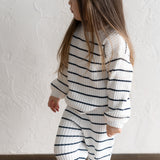 ‘Navy Stripe’ Ribbed Knit Pant