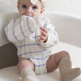‘Lilac Stripe’ Ribbed Knit Onesie