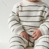 Children’s ‘Deep Green Stripe’ Ribbed Knit Sweater