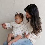 ‘Lilac Stripe’ Ribbed Knit Onesie