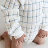 ‘Sky Blue Stripe’ Ribbed Knit Onesie