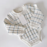 ‘Sky Blue Stripe’ Ribbed Knit Onesie