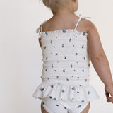 Smocked Bathing Suit - Blueberry