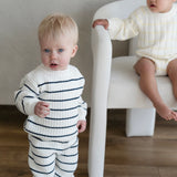 ‘Yellow Stripe’ Ribbed Knit Onesie
