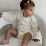 ‘Yellow Stripe’ Ribbed Knit Onesie