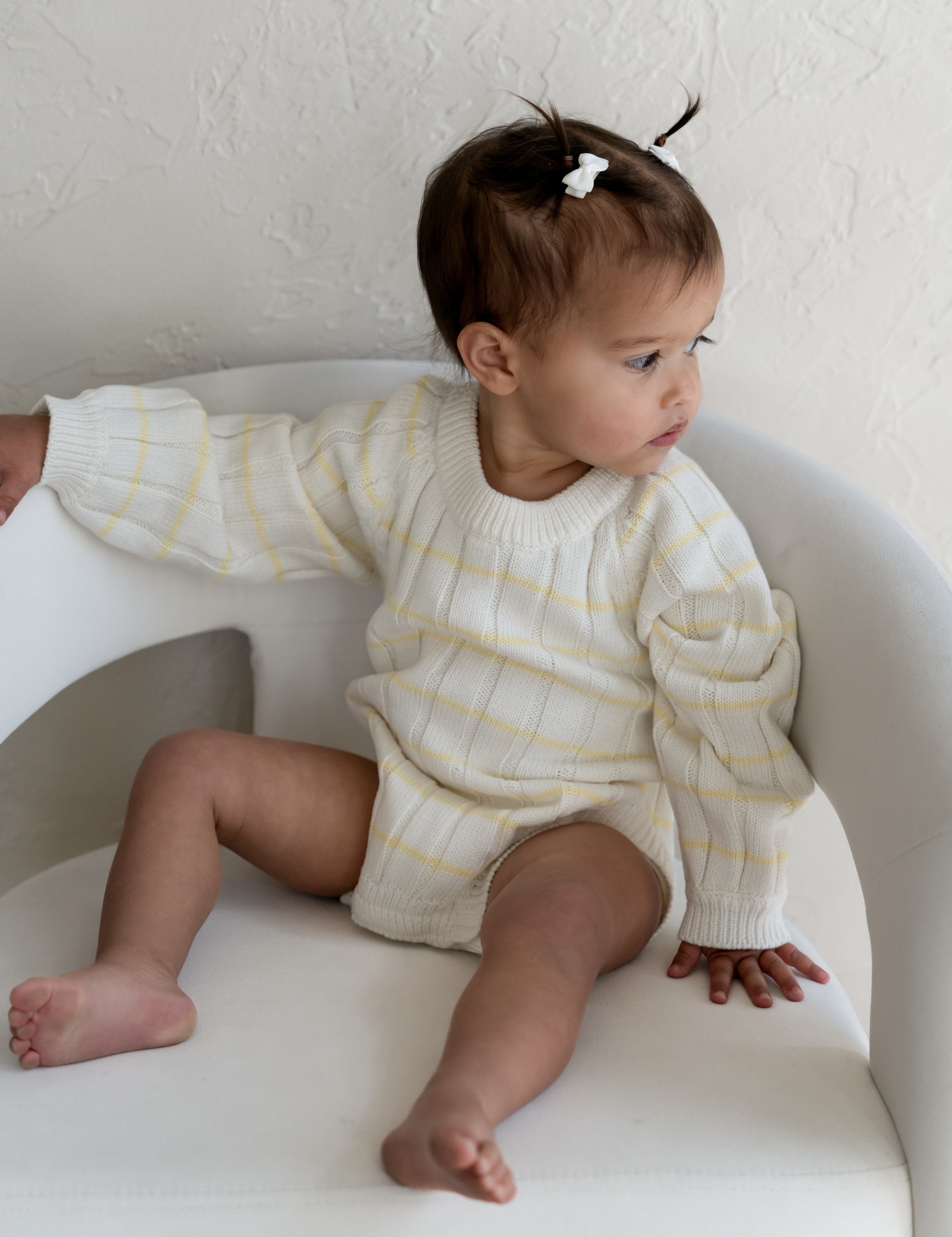 ‘Yellow Stripe’ Ribbed Knit Onesie