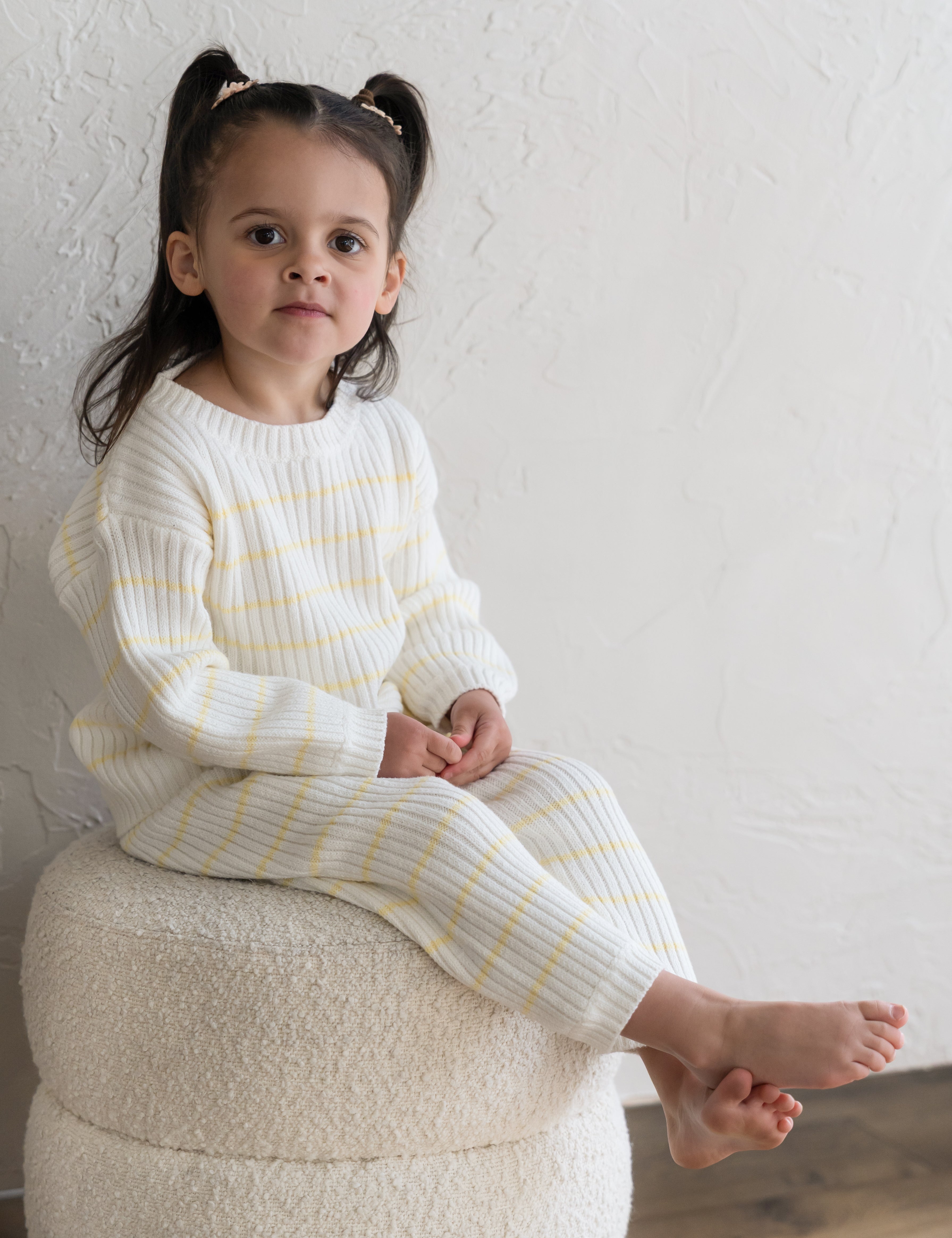 ‘Yellow Stripe’ Ribbed Knit Pant