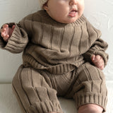 Children’s Wide Ribbed Knit Sweater ‘Oak’