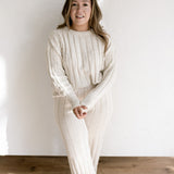 Women’s Wide Ribbed Knit Sweater ‘Oatmeal’