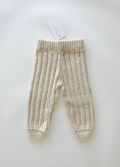 Children’s Wide Ribbed Knit Pant ‘Oatmeal’