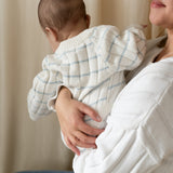 ‘Sky Blue Stripe’ Ribbed Knit Onesie