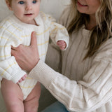 ‘Yellow Stripe’ Ribbed Knit Onesie